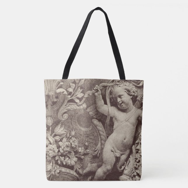 Architectural Scluplted Floral Details Tote Bag (Front)