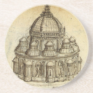 Architectural Sketch by Leonardo da Vinci Coaster