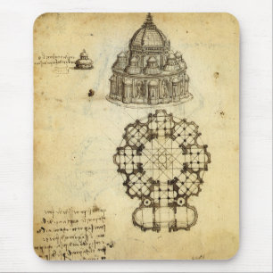 Architectural Sketch by Leonardo da Vinci Mouse Mat