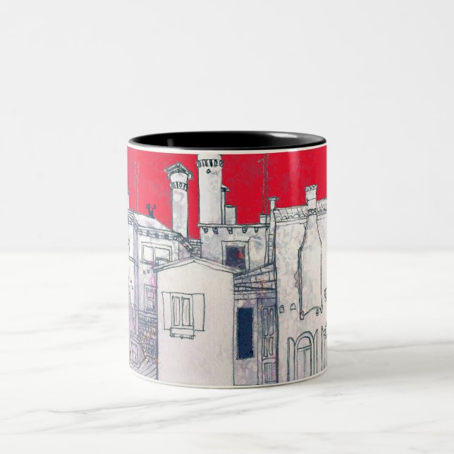 architectural sketch Two-Tone coffee mug (Center)