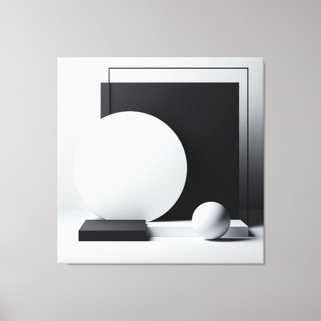 Architectural Stillness in Monochrome Canvas Print (Front)