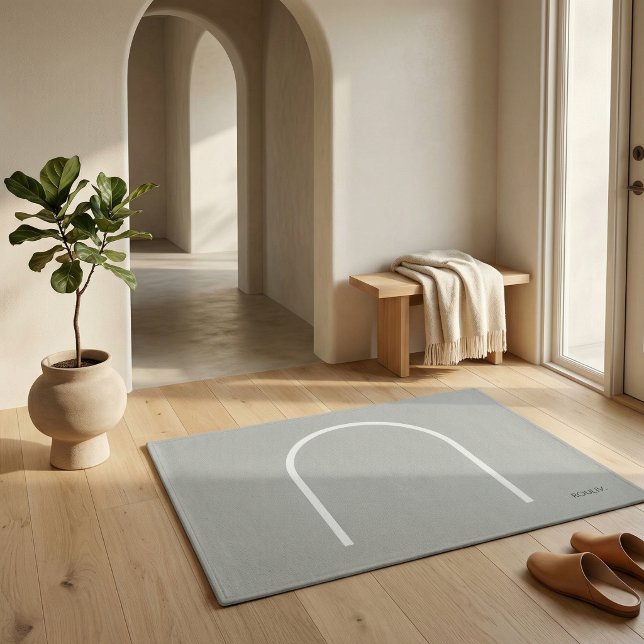 Architectural Stone Grey Arch Japandi Style Modern Doormat (Architectural Stone Grey Arch Japandi Style Modern Doormat)