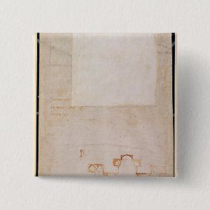Architectural Study with Notes 15 Cm Square Badge
