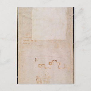 Architectural Study with Notes Postcard