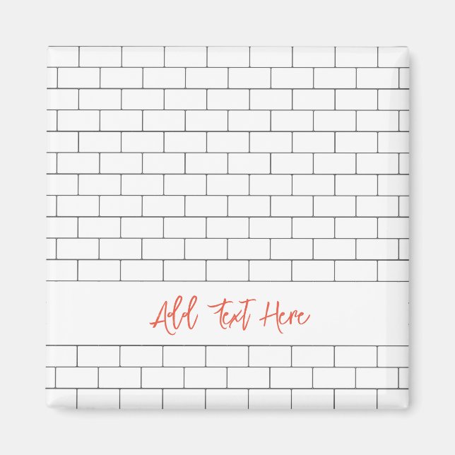 Architectural Subway Tile Modern Classic Own Text Magnet (Front)