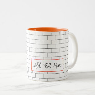 Architectural Subway Tile Modern Classic Text Two-Tone Coffee Mug
