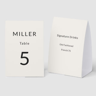 Architectural Table Number Tent Sign