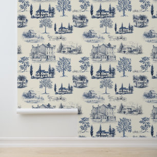 Architectural Toile Wallpaper