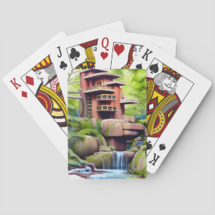 Architectural Tree House Digital Art   Playing Cards