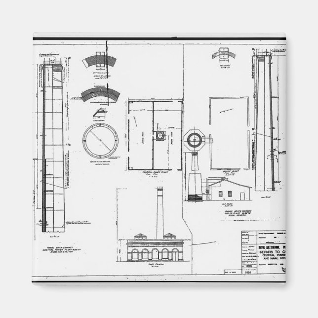 Architectural U.S. Naval Air Station Magnet (Front)