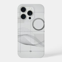 Architectural Wave Line Art Grid iPhone 15 Pro Case