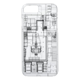 architectural wireframe floor plan iPhone 8/7 case