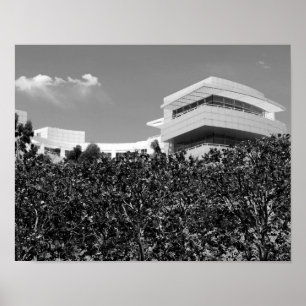 Architecture at The Getty Centre in Black & White Poster