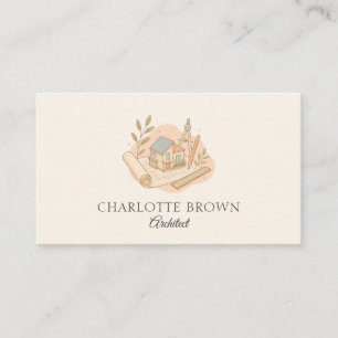 Architecture Building Construction Blueprint Business Card
