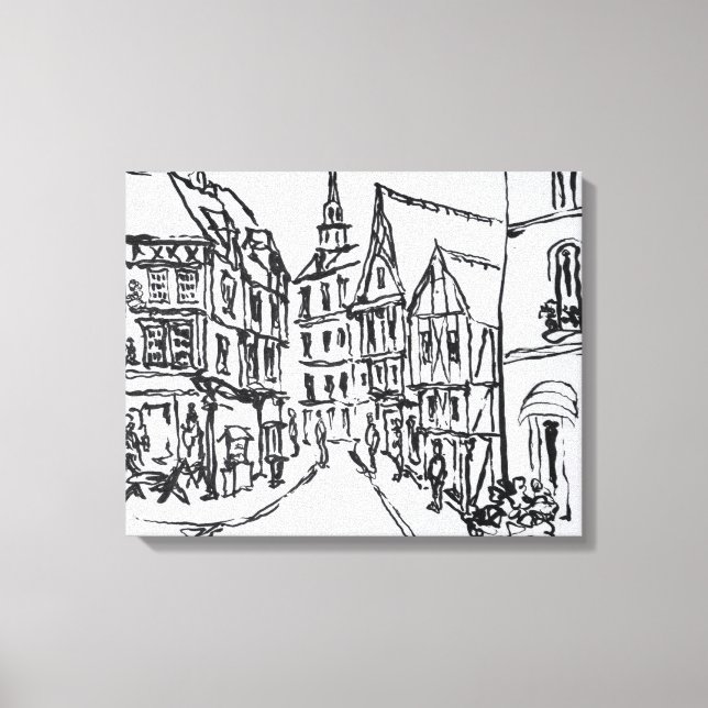 Architecture | Dinan, Brittany, France Canvas Print (Front)