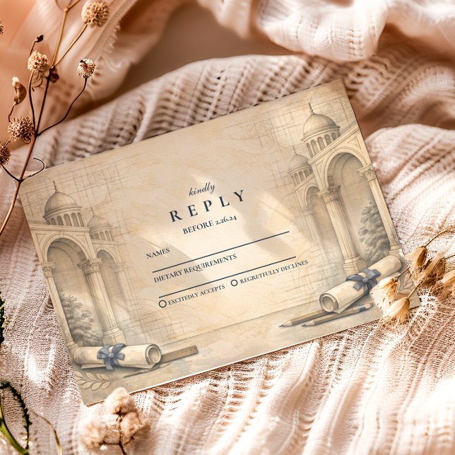 Architecture Drafting Tools Graduation RSVP Card (Creator Uploaded)