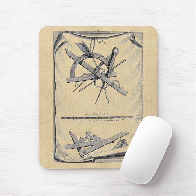 Architecture Drafting Tools Mouse Mat (With Mouse)
