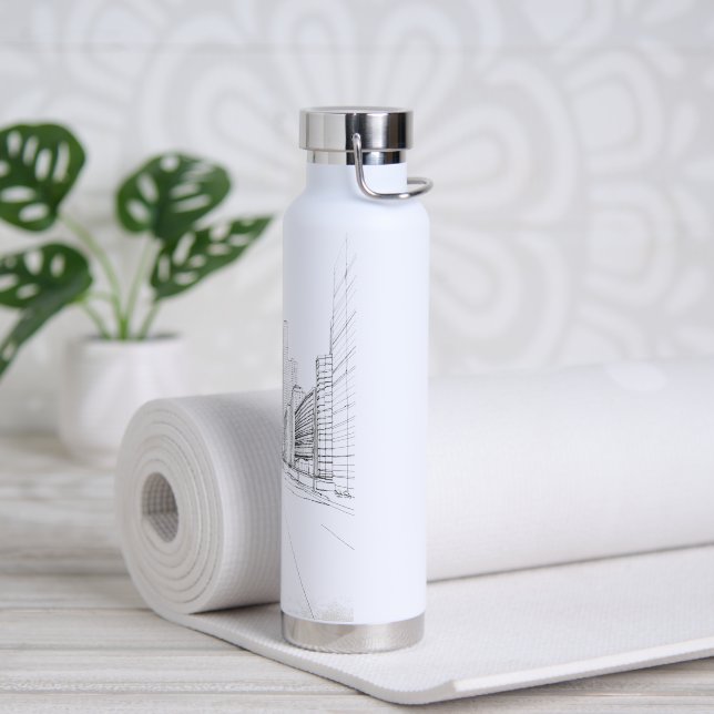 Architecture Drawing Water Bottle (Yoga)