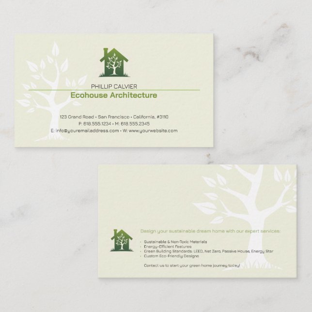 Architecture | Eco Home Architect Business Card (Front/Back)