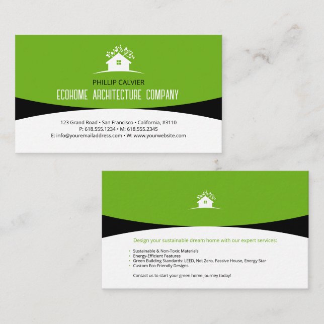 Architecture | Eco Home Architect Business Card (Front/Back)
