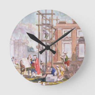 Architecture, from a series of four illustrating t round clock
