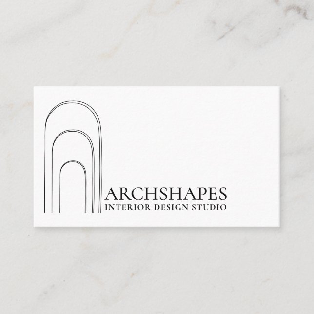Architecture Geometry Interior Designer white Business Card (Front)