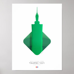 Architecture Icons - Taipei 101 Poster