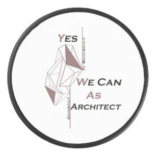 architecture, modern design, geometric art, black hockey puck