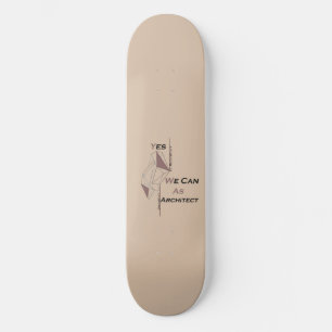architecture, modern design, geometric art, black skateboard