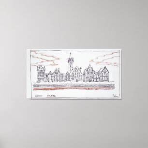 Architecture of Graslei   Ghent, Belgium Canvas Print