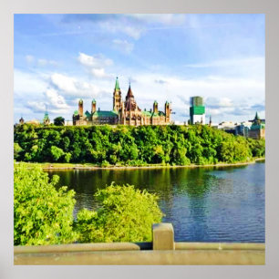 Architecture of Parliament Hill Ottawa. Buy Now Poster
