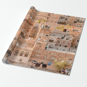 Architecture of the Old Town of Sana'a, Yemen. UNE Wrapping Paper