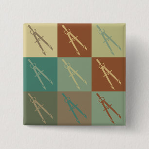 Architecture Pop Art 15 Cm Square Badge
