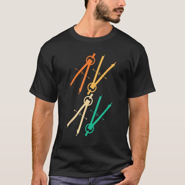 Architecture Student Teacher Retro Architect Compa T-Shirt (Front)