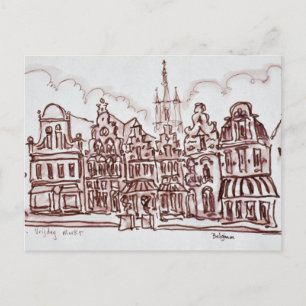 Architecture Vrijdagmarkt   Ghent, Belgium Postcard