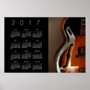 Archtop Guitar Calendar Poster 2017