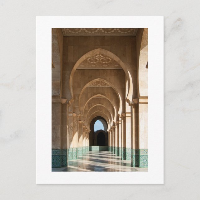 Archway at Hassan II Mosque, Casablanca, Morocco Postcard (Front)