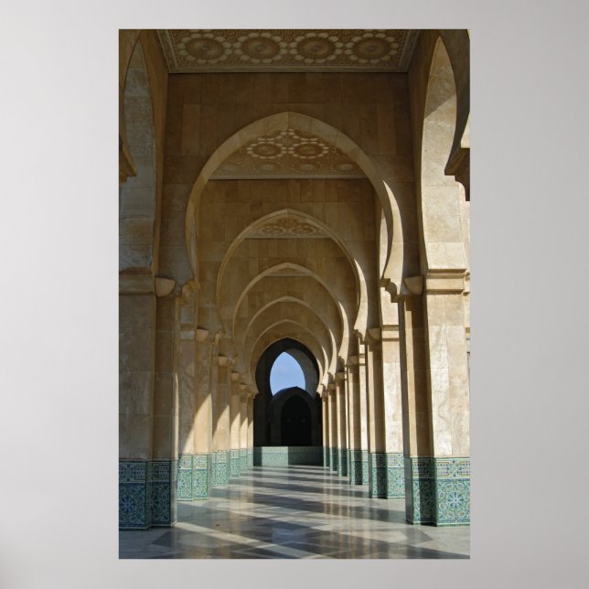 Archway Gallery at Hassan II Mosque, Casablanca Poster (Front)
