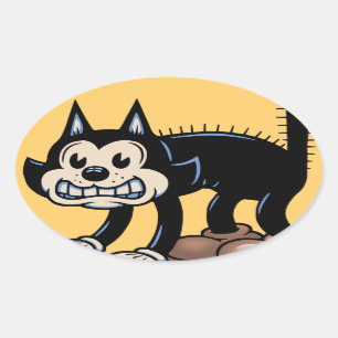 Archy Cat Oval Sticker