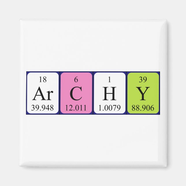 Archy periodic table name magnet (Front)