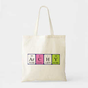 Archy periodic table name tote bag
