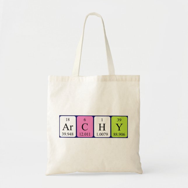 Archy periodic table name tote bag (Front)
