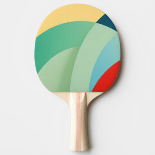 Arcing shapes in bright colours Ping Pong Paddle
