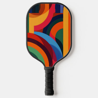 Arcing shapes in vivid colours pickleball paddle