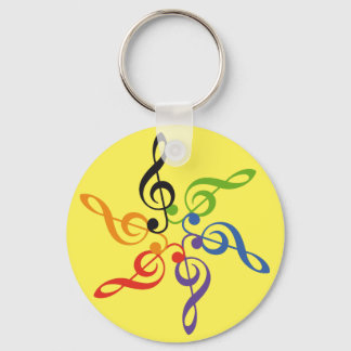 Arcoiris música clave sol key ring