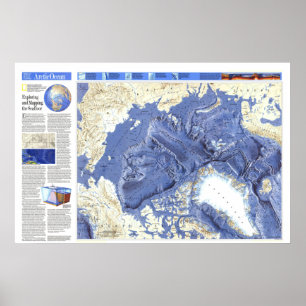 " Arctic: 1990/today - Detailed Ocean Floor map... Poster