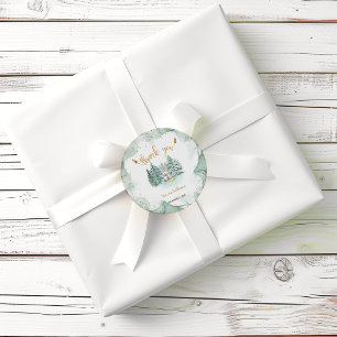 Arctic Animal Baby Shower Thank You Classic Round Sticker