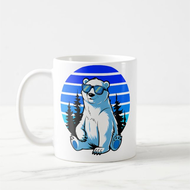 Arctic Animal Polar Bear Lover Cool Sunglasses Pol Coffee Mug (Left)
