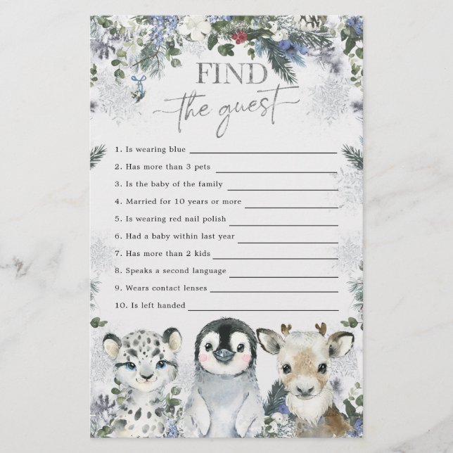 Arctic Animal Winter Onederland Find The Guest (Front)