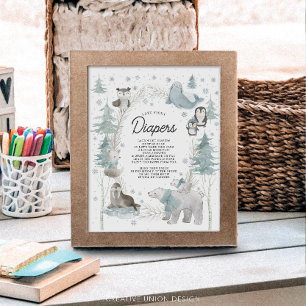 Arctic Animals Baby Shower Late Night Diapers